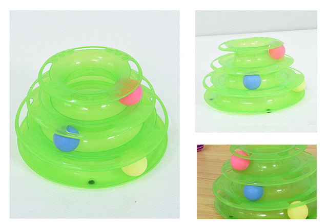 Three Levels pet cat toy Tower Tracks Disc