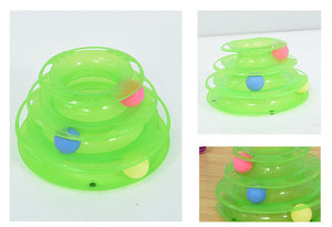 Three Levels pet cat toy Tower Tracks Disc