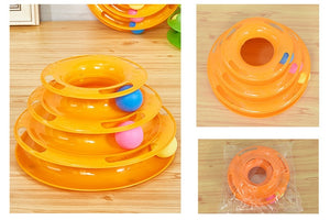 Three Levels pet cat toy Tower Tracks Disc