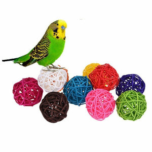 Colorful Rattan Balls Parrot Toys