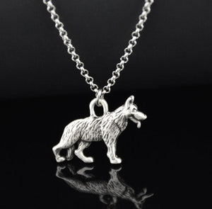 3D Vintage Silver Color German Shepherd