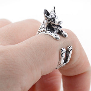 German Shepherd & Blue Heeler Dog Wrap Ring